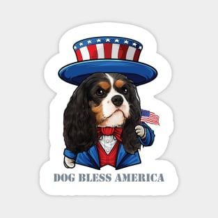 Cavalier King Charles Spaniel Dog Bless America Magnet