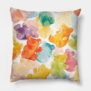 Cute Gummy Bear Candy Pattern Pillow