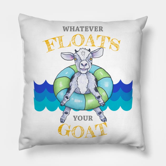 Whatever Floats Your Goat Pillow by Julie Townsend Studio