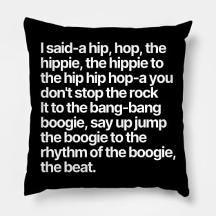 Hip Hop Lyrics Pillow