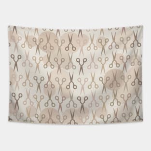 Beige Scissors Pattern Tapestry