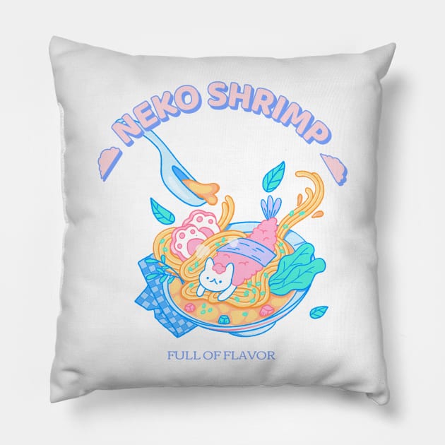 Neko Shrimp Ramen Pillow by SomebodyShirts
