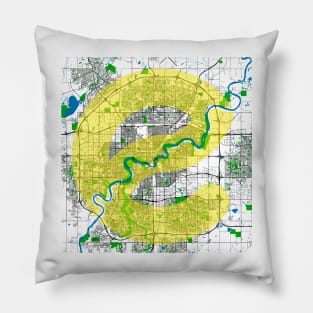 Edmonton Street, River and Park Map Pillow