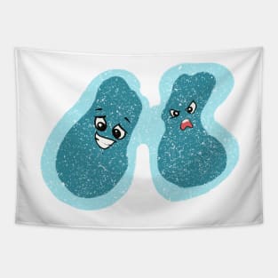 Cute Bacteria Microbes Tapestry