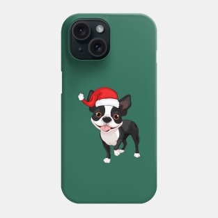 Santa Boston Terrier Cartoon Dog Phone Case