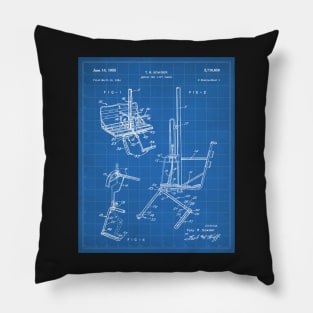 Skiing Patent - Ski Chalet Ski Fan Art - Blueprint Pillow