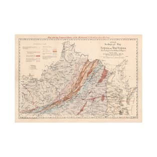 Vintage Geological Map of Virginia (1875) T-Shirt
