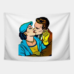 The kiss of the girl in the yellow glove Tapestry