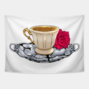 Royalcore teacup - golden cup with rose decoration Tapestry