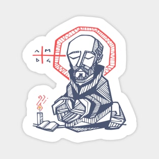 Saint Ignatius of Loyola hand drawn illustration Magnet