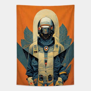 Cosmic Nature Retro Sci Fi Design Tapestry