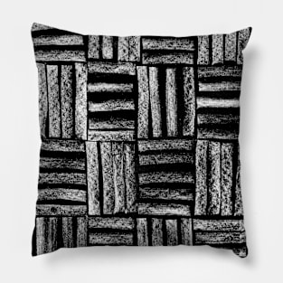 White and Black Minimal Lines - Abstract Charcoal Drawing Pillow