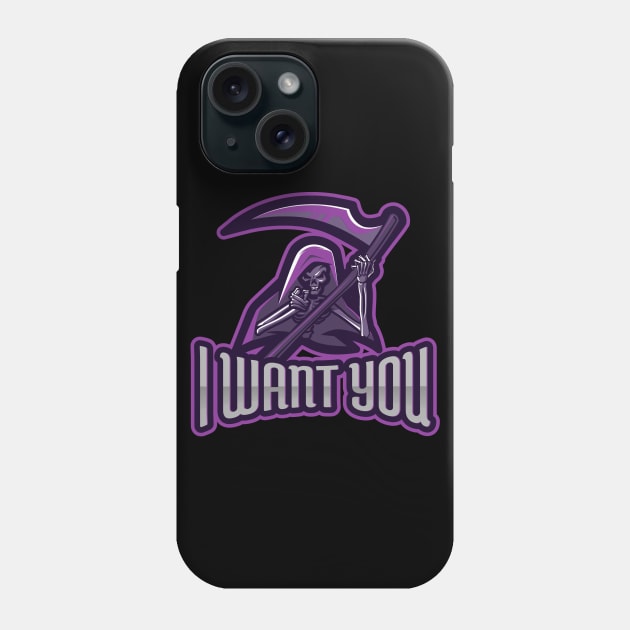 Death God! I want you! Funny Halloween Phone Case by Johan13