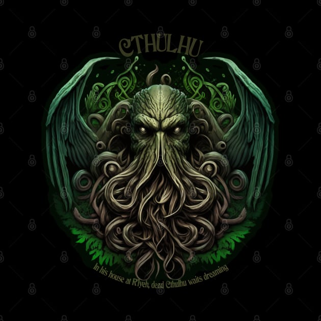 In his house at R'lyeh, dead Cthulhu waits dreaming by Hiraeth Tees