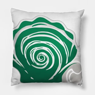 Emerald Swirl Rose Graphic Tee Design No. 752 Pillow