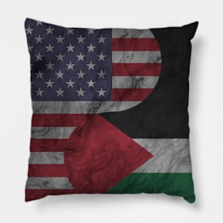 USA Palestine Dual Yin Yang Flag Pillow