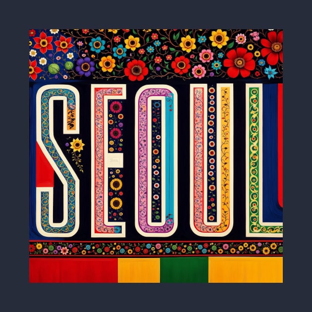 Seoul Hidden in Illustration of Flowers Quilt Tshirt by ravel.live