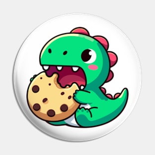 Dino eating a cookie Pin