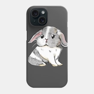 Grey and White Rabbit _ Bunniesmee Phone Case