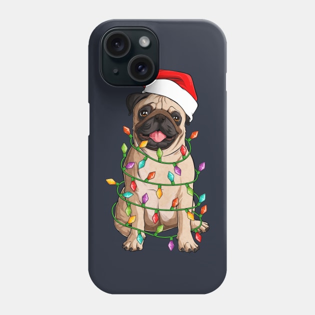 Tangled Christmas Pug Lights Phone Case by iconicole