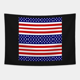 Stars and Stripes Alternating Horizontal Pattern Red White Blue Tapestry