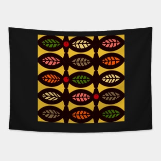 Graphic pattern with autumn leafs Tapestry