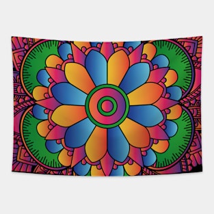 Colored Mandala Tapestry