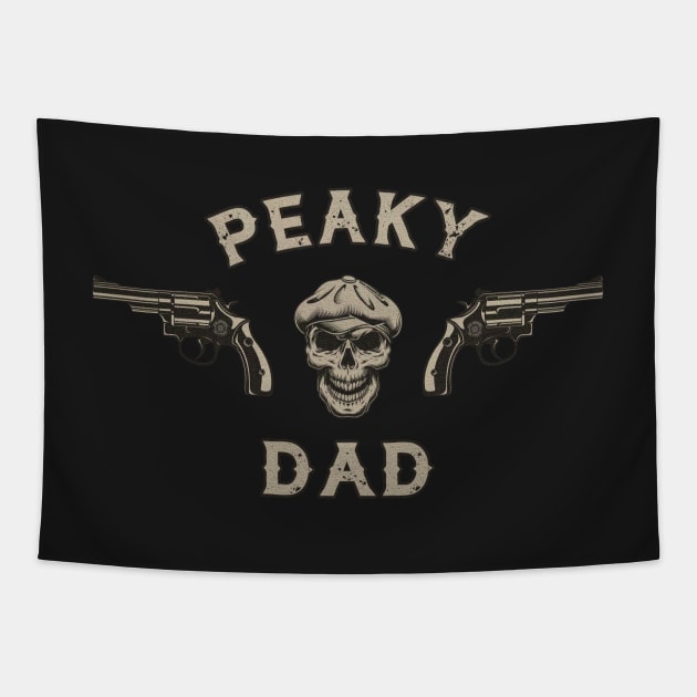 NewsBoy Dad Skull Guns mk3 Tapestry by eyevoodoo