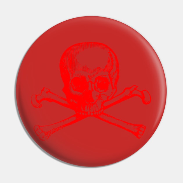 Pirate Skull and Crossbones in red - AVAST! Pin by winterwinter