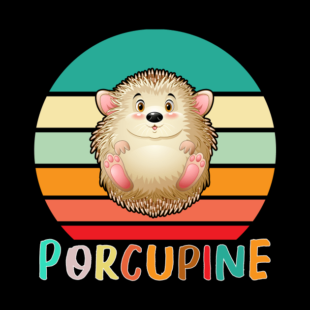 Vintage Retro Porcupine by adrinalanmaji