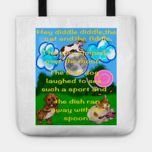 Hey diddle diddle the cat and the fiddle nursery rhyme children’s story Tote