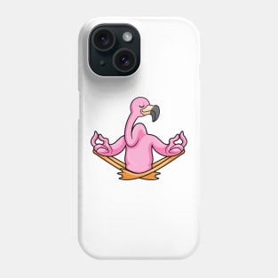 Flamingo at Yoga in Cross-legged Phone Case