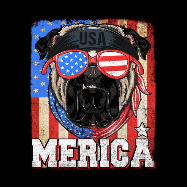 Funny Merica Retro Flag US Amirican Pitbull Patriotic Shirt by drag is art