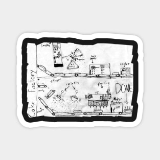 Crinkled Cake Factory Blueprint Magnet