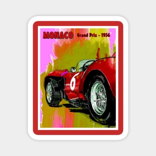 Monaco Vintage 1956 Grand Prix Auto Racing Psychedelic Print Magnet