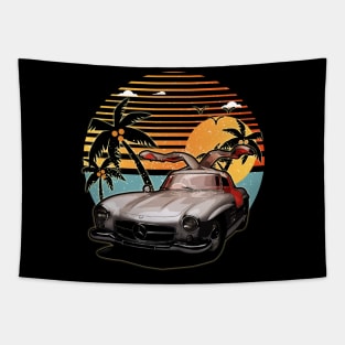 Mercedes 300SL Gullwing 1954 car sunset Tapestry