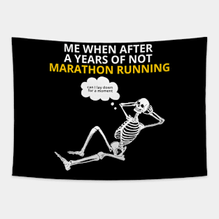 lazy skull after marathon Tapestry