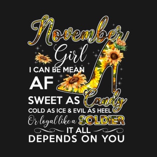 November Girl Birthday Sunflower Gift T-Shirt