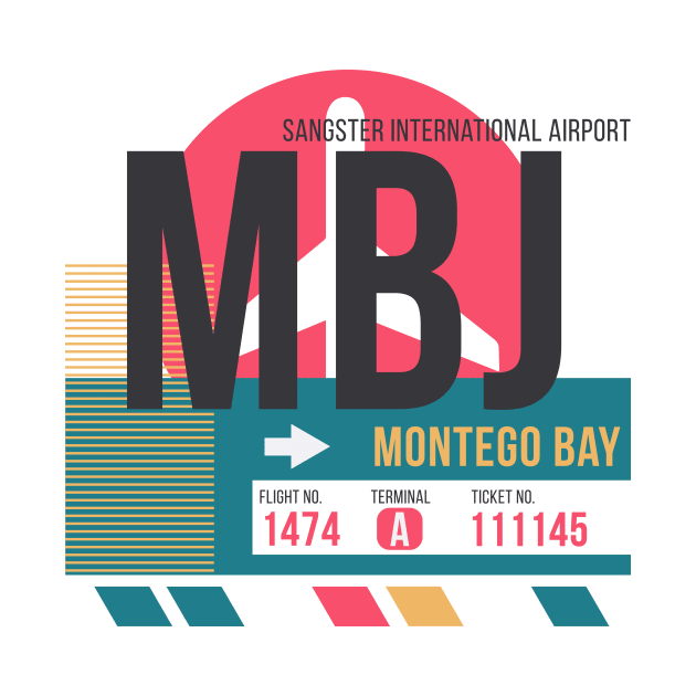 Montego Bay (MBJ) Airport Code Baggage Tag by SLAG_Creative