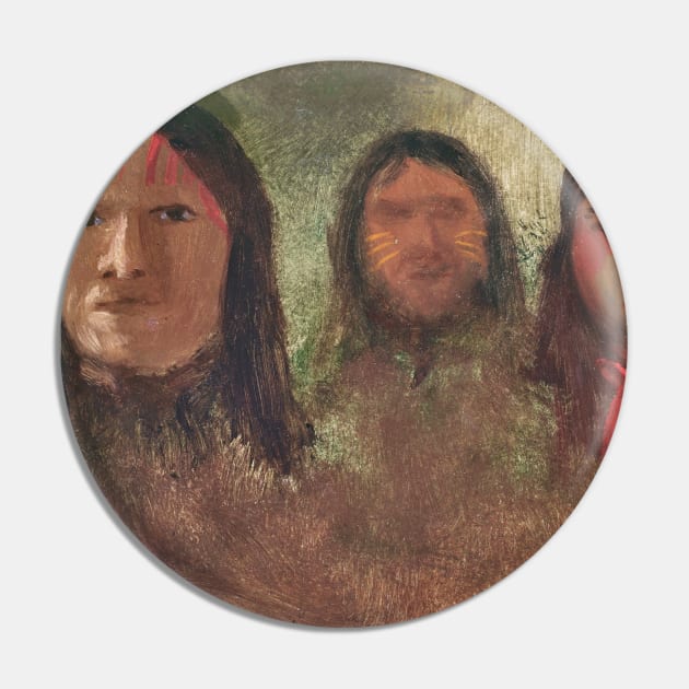 Three Indians by Albert Bierstadt Pin by Classic Art Stall