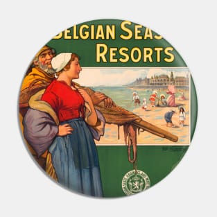 Belgian Seaside Resorts Vintage Poster 1910 Pin