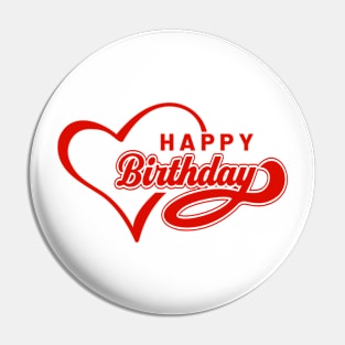 Happy Birthday Heart Pin