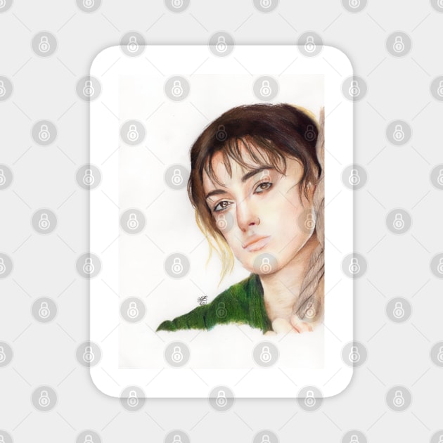 Elizabeth Bennet in coloured pencil Magnet by DustNox