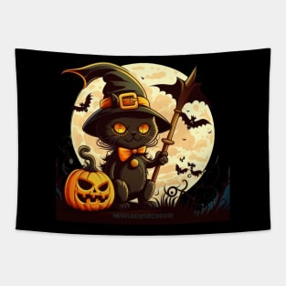 This cat is ready to celebrate Halloween like a boss Tapestry