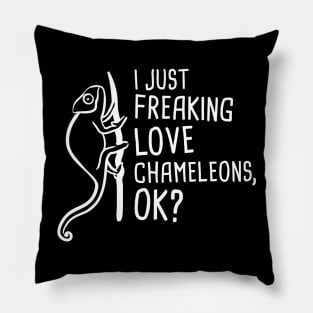 Funny Lizard Chameleon Graphic Pillow