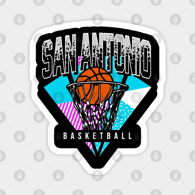 San Antonio Basketball 90s Throwback Magnet by funandgames