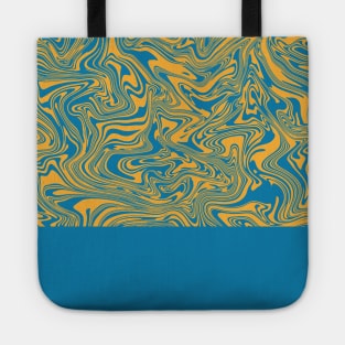 Liquid Swirl - Hawaiian Surf Blue and Citrus Yellow Tote