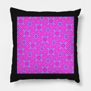 Dopamine Dressing Hot Pink and Turquoise Floral Pillow