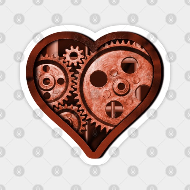 Steampunk Heart Magnet by HolidayBug