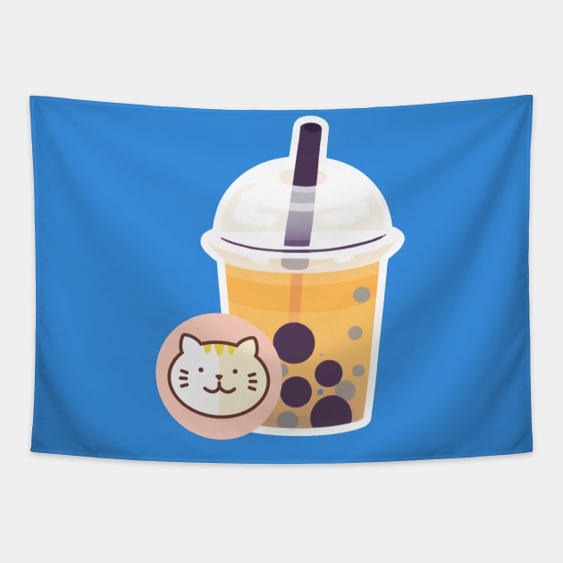 CUTE BOBA WITH CAT Tapestry by WISS1ArTs